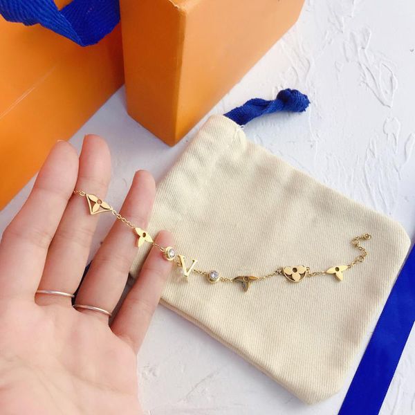 

66sbangle bracelet gold bracelet womens bracelet cufflinks designer letter jewelry diamond gold plated charm bracelet lover, Black