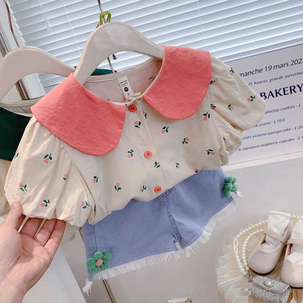 

lzh summer girl clothing for outfit young children tracksuit short sleeve baby girls sets year kids suit, White