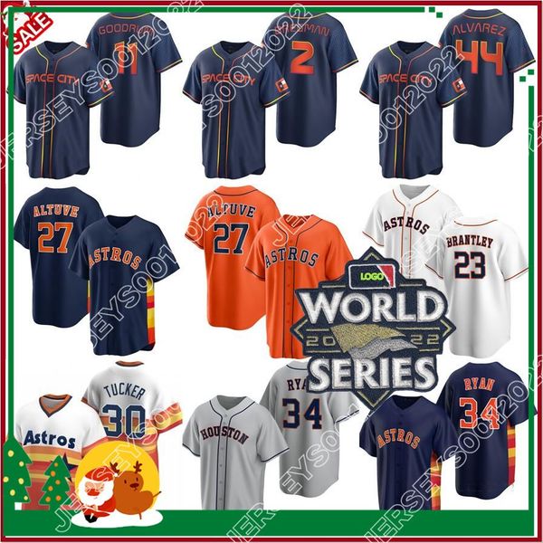 

houston 2022 world series baseball jersey 27 jose altuve kyle tucker alex bregman craig biggio astros michael brantley yuli gurriel yordan a, Blue;black