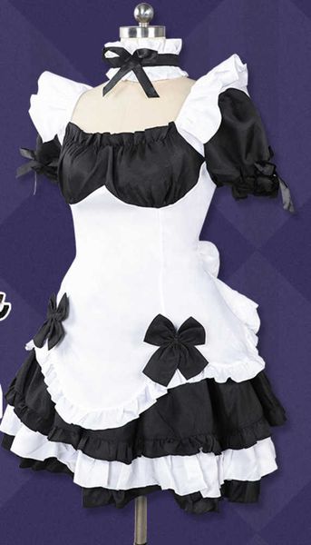 

dress chocolate maid cos uniform soft girl lovely lolita apron skirt outfit, Black;red