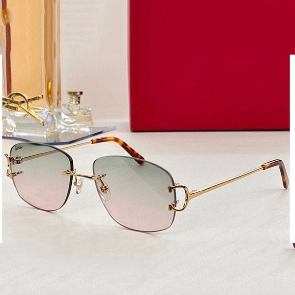 

luxury brand fashion carter gradient lens square sunglasses women rimless vintage brand design sun glasses oculos 2023, White;black