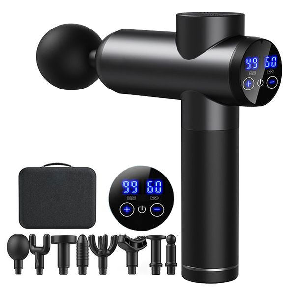 

full body massager profession fascia gun muscle relaxation pocket stick lcd 99 gears fitness neck pain remove massage 230214