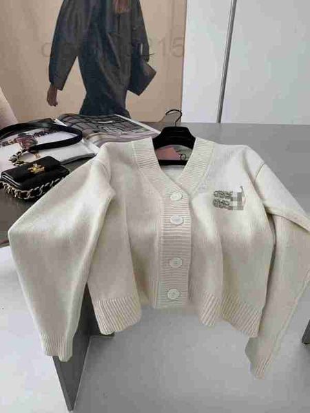 

women's knits & tees designer version early spring new diamond logo knitted cardigan e22r, White
