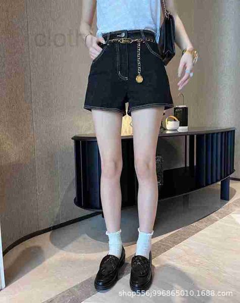 

women's shorts designer denim xiaoxia new hardware chain high waist women 4amp, White;black