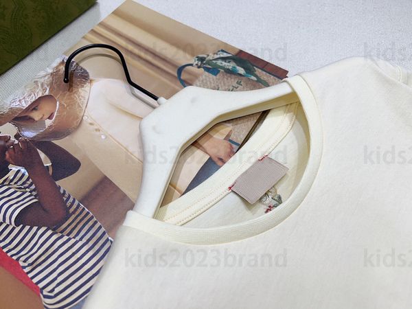 

high-end 2023ss children t-shirt girls outfit kids t-shirts summer luxury designer tees elastic thread neckline cotton eco-friendly printin, Blue