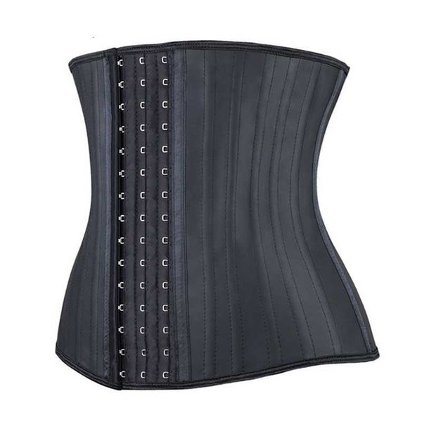 

shapewear smooth latex body shaping clothes sports band belt 25 steel bone rubber abdominal latexwaisttraner, Black;white