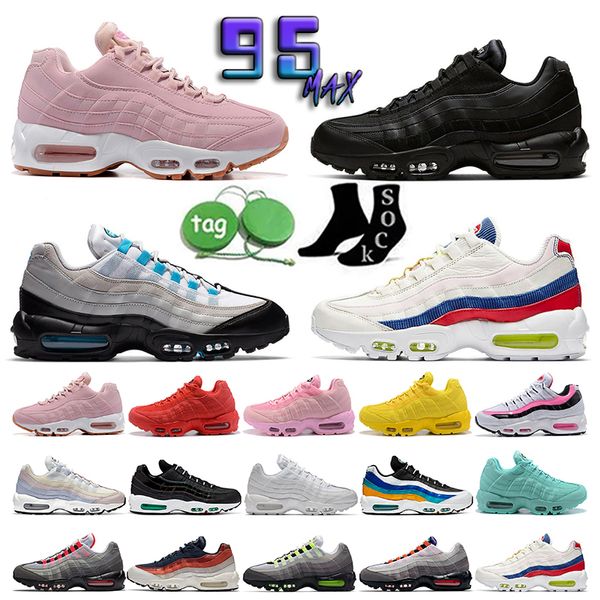 

wholesale og max 95 running shoes neon ultramarine 95s airmaxs grape pink suede air silver corduroy mens trainer sport sneakers eur 36-46