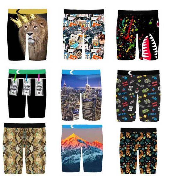 

new printed men underwear soft breathable shorts underpants mens waistband boxers briefs male with package, Black;white