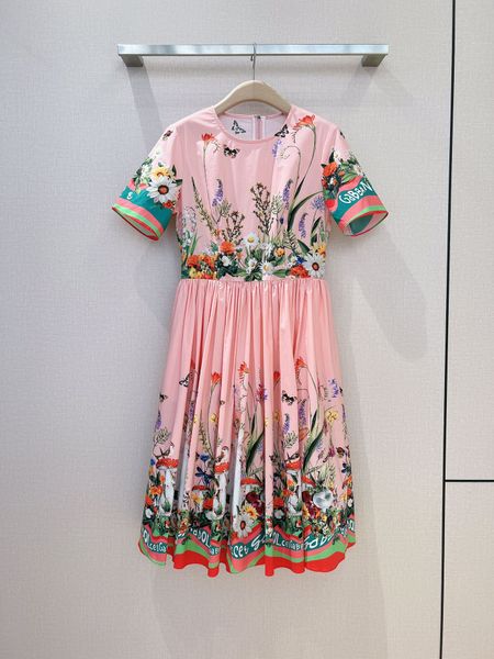 

casual dresses 2023 european designer designed rabbit printed poplin midi dress, Black;gray