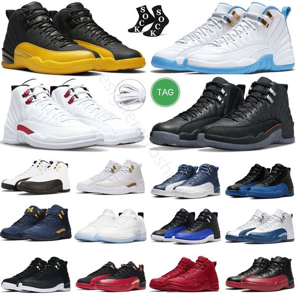 

melo mens basketball shoes jordens 12 12s dark concord hyper royal royalty nylon michigan gym red playoff stealth university gold twist spor