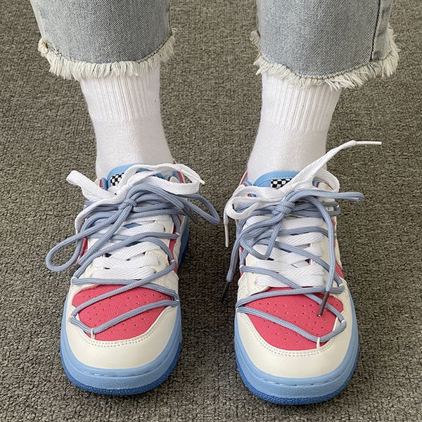 

dress shoes brand fashion sneakers women vulcanize shoes lace up flat shoes women casual shoes breathable zapatillas mujer plus size 43 44 2, Black