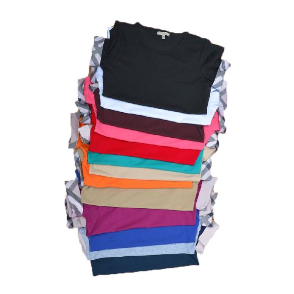 

23ss brand new womens t shirts slim cotton 100% women t-shirt short-sleeved for female thin white pure woman t shirt 13 colour