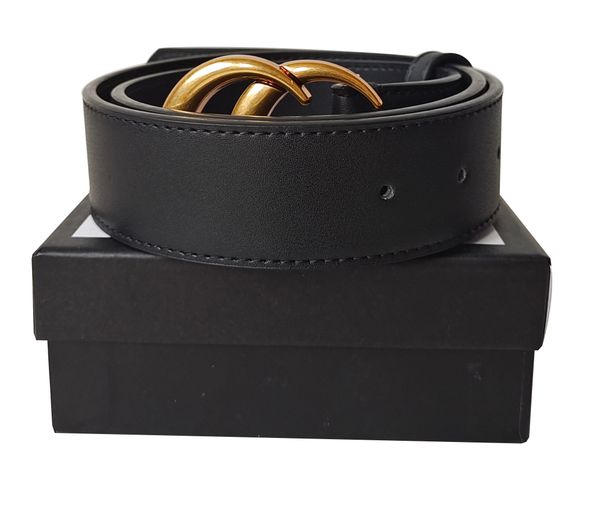 

designer belts men belts women belt genuine leather classical belt solid gold smooth big buckle black belt 2.0/3.0/3.4/3.8cm with box, Black;brown