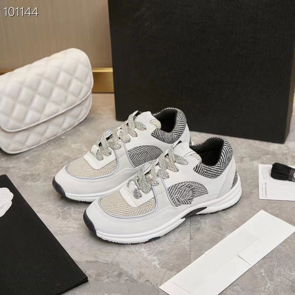 

designer running shoes fashion channel sneakers man luxury lace-up sports shoe casual trainers classic sneaker shoes hoesfactory 35-45, Black