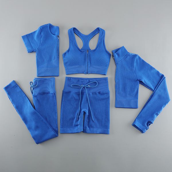 

women's tracksuits seamless yoga set gym clothing 2 piece outfits sports shirts push up leggings fitness sport 230215, Gray