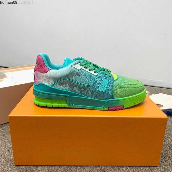 

2023 designer sneaker virgil trainer casual shoes calfskin leather abloh white green red blue letter overlays platform low sng2t6{category}, Red;white