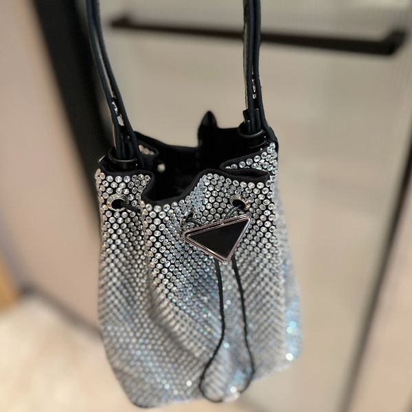 

new bag women designers tote bag crystal & bucket triangle handbag clutch purse calf leather lady classic fashion crossbody leather chain cf