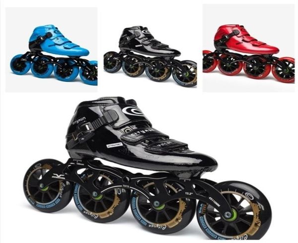 

ice skates professional cityrun inline speed shoes for indoor track race speeding competition 110mm 100mm 90mm carbon fiber roller3057568