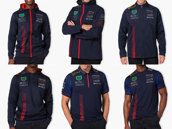 

2023 new formula one racing polo suit spring and autumn team hoodie customization