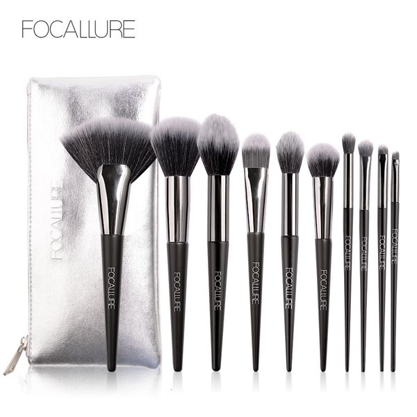 

makeup tools focallure 10 pcs/set makeup brushes tool for cosmetic powder eyeshadow foundation blush blending beauty make up brush 230215
