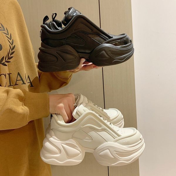 

dress shoes brand design trendy white women dad shoes summer chunky sneakers platform casual shoes fashion women's sneakers classic tra, Black
