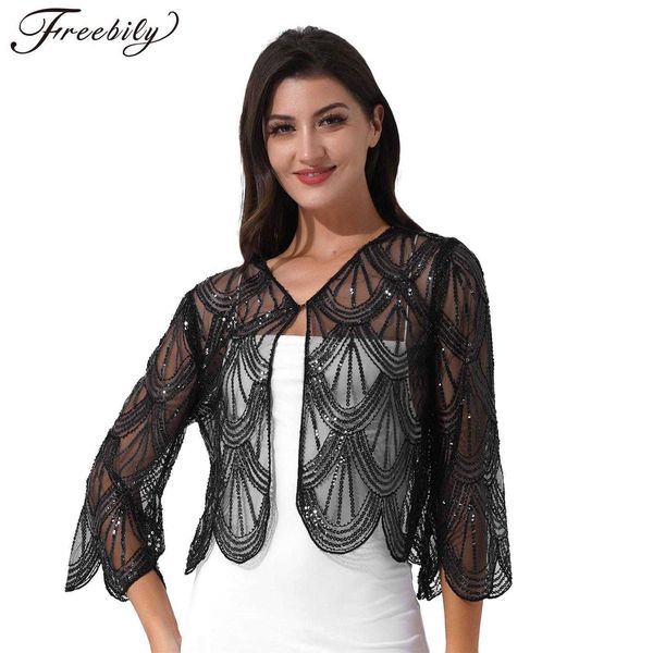 

outdoor t-shirts fashion sequins coat cardigan women's ultrathin cutout embroidery cropped jacket shrug summer sun protection clothing, Gray;blue