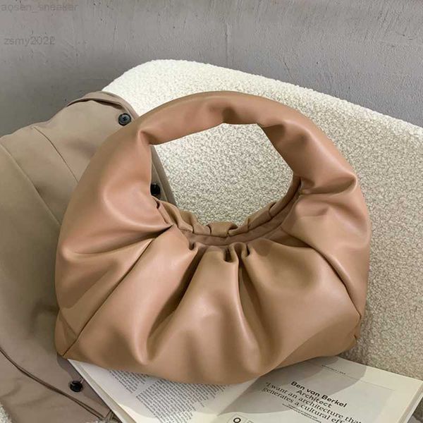 

soft handbags for women 2022 luxury designer folds shoulder bag pu leather dumpling clutch bags bolsa mujer