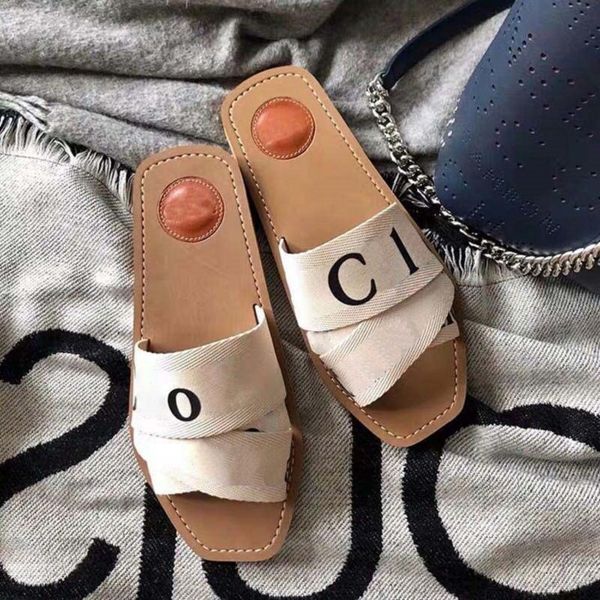 

woman slippers fuzzy fashion sandals metal decoration beach classic slipper platform alphabet lady leather flat slides, Black