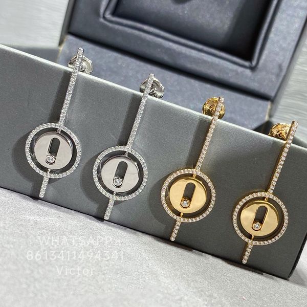 

messiika move uno earrings earring back designer for woman gold plated 18k vintage t0p quality diamond luxury will not fade gift for girlfri, White