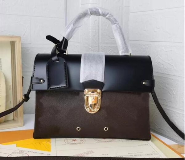 

designer totes one handle tote bag handbag purse genuine leather fashion letter patchwork color shoulder crossbody bags adjustable removable