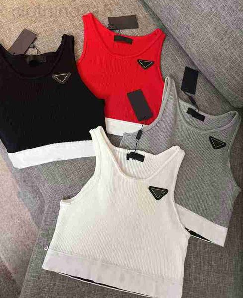

women's tanks & camis designer womens t shirt vest sweaters sleeveless knits 23ss fashion tees short style slim summer casual women cl, White
