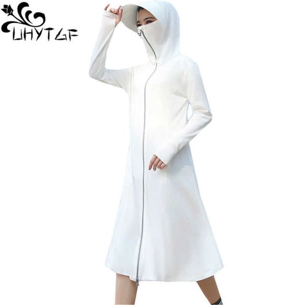 

outdoor t-shirts uhytgf fashion outdoor thin sun protection clothing womens antiuv breathable summer jacket hooded ice silk beach long coats, Gray;blue