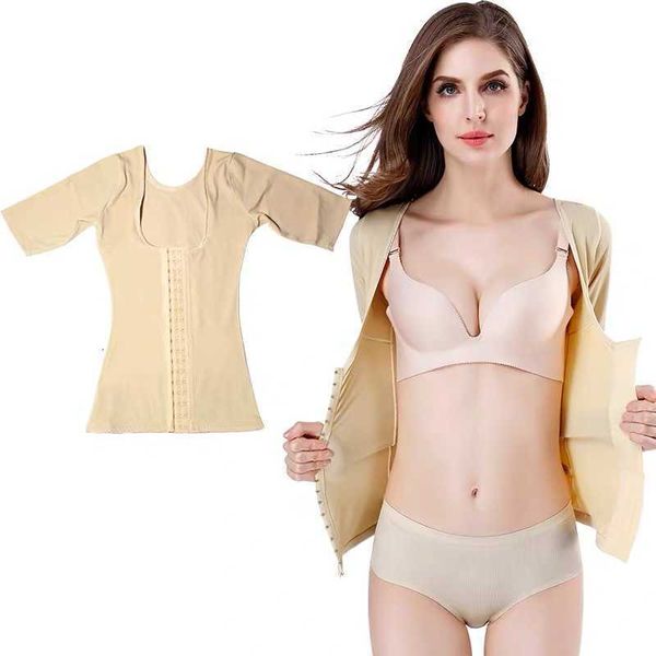 

shapewear breasted short sleeve abdomen waist shaping bound body underwear split vest clothes tights large women, Black;white
