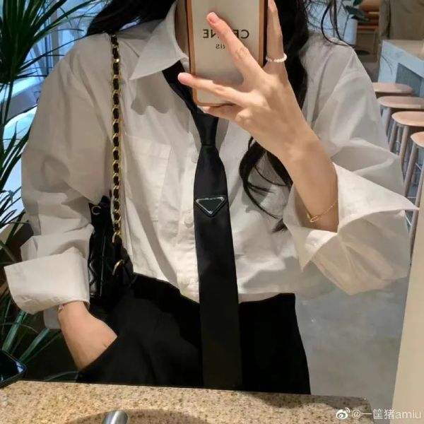 

prad necktie luxurys designer for men fashion leather neck tie black silk ties bow for men men's solid skinny tie party wedding formal, Blue;purple