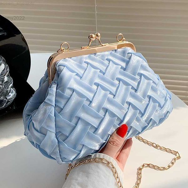 

weave shell bags tote pu leather crossbody bags for women 2022 design summer mini chain brand luxury shoulder handbags