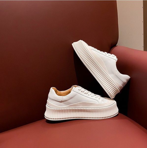 

fashion white fashion sneakers comfort thick heel lace up girl casual shoes, Black