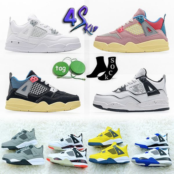 

kids basketball shoes jumpman 4s fire red university blue carmine 11s cool grey thunder oreo 6s bred toddler sneaker, Black