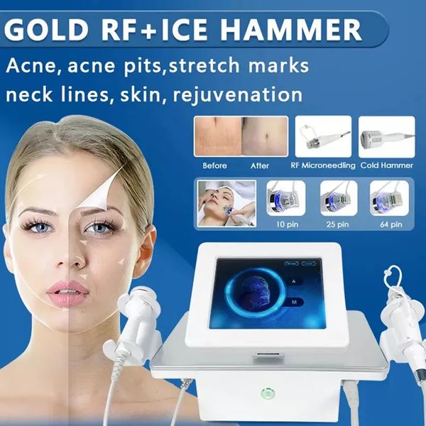 

beauty items 2 in 1rf fractional micro-needle machine with cold hammer rf radio frequency skin tightening acne scars stretch marks removal