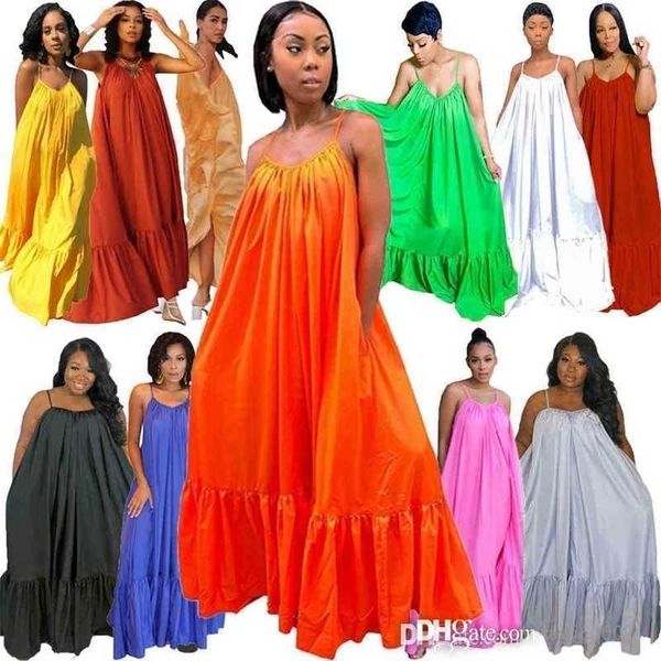 

4xl 5xl maxi dresses for womens designer plus size women clothing sling sleeveless long sundress wedding dress party nightclub skirt, Black;gray