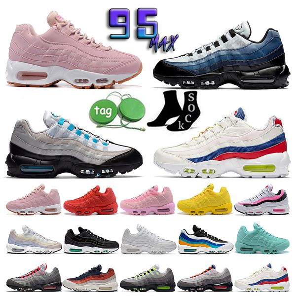 

solo og 95 95s running shoes snaker outdoor sneakers triple black white neon midnight navy solar red glass blue smoke grey airmaxs