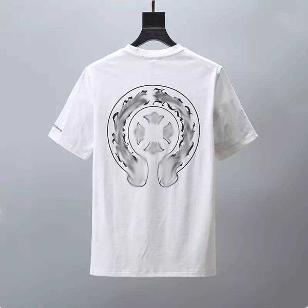 

fashion mens classic t shirts brand t-shirts ch white short sweater casual embossed letter horseshoe sanskrit cross pattern designers tees w, White;black