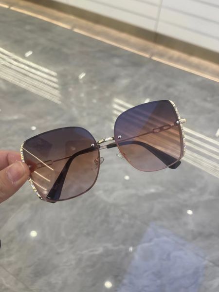 

2023 square sunglasses with diamond uv protection fashion designer metal frame sunglasses for men and women, various colors, high, White;black