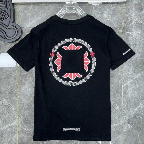 

fashion mens classic t shirts brand t-shirts ch white short sweater casual embossed letter horseshoe sanskrit cross pattern designers s8di, White;black