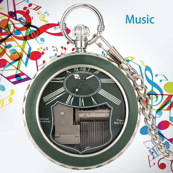 

pocket watches transparent glass musical pocket watch swan lake melody music watch antique pendant pocket timepiece vintage quartz watches g, Slivery;golden