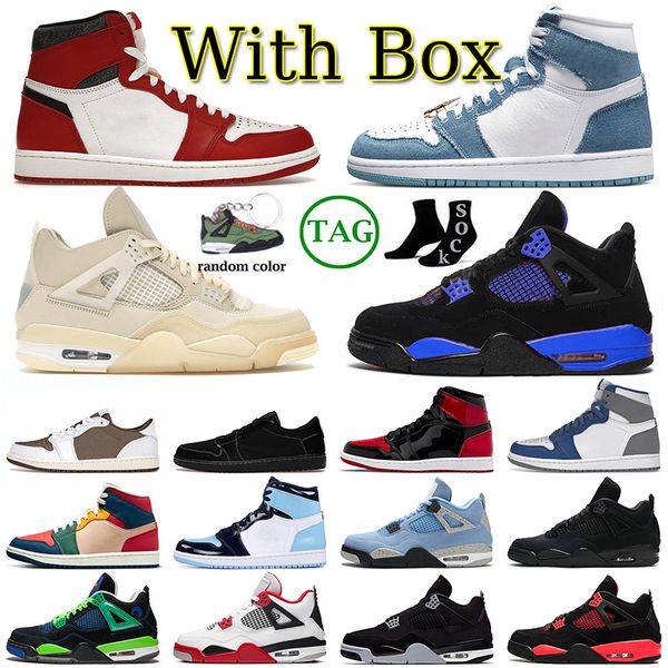 

original jumpman basketball shoes men trainers 4s true blue women 1 4 outdoor dark mocha j1 off sail white oreo starfish seafoam 1s sports d, Black