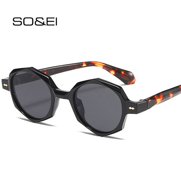 

sunglasses so ei retro irregular oval sunglasses women shades uv400 fashion rivets decoration eyewear men punk polygon sun glasses 230215, White;black