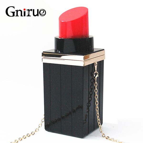 

evening bags lipstick acrylic handbags personality evening clutches women wedding wallets party prom purses chain shoulder bags 230215