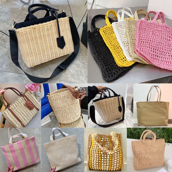 

summer beach weaving straw totes bag dupe womens raffia handbags milano fashion woven tote weave bags mesh hollow wicker classic linen shopp