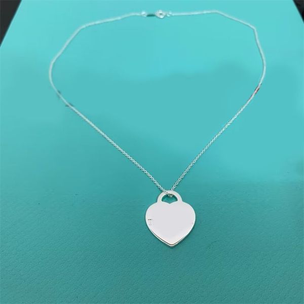 

single love tag luxury heart necklace designers for men key women gifts silver plated colorful chain designer jewelry enamel lovers fashiona