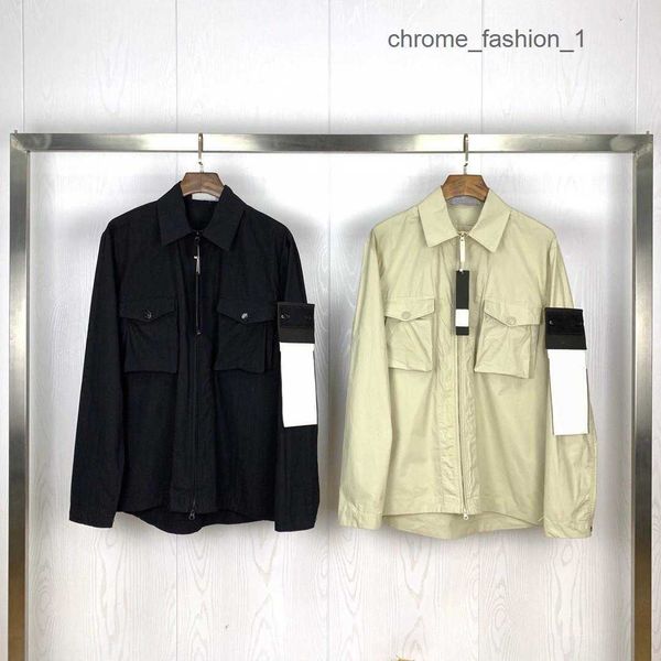 

3a 2023 designer stone pocket jackets island fashion jacket long sleeve zipper badges men casual coat windbreaker embrodiery mens shirts coa, Black;brown